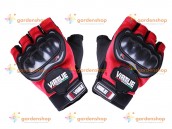 Мотоперчатки YM001-15 (короткие) красные size L цена